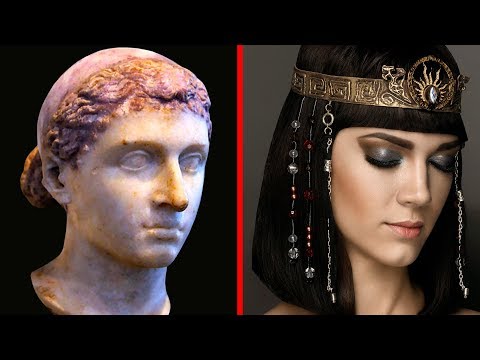 Vidéo: Tunique Dorée Et Diadème De Cléopâtre: Muceniece Essayée Sur L'image De La Reine égyptienne