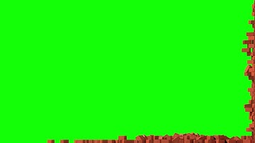 Brick wall breaking side green screen