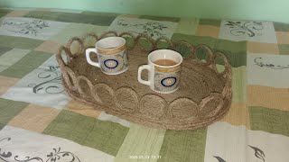 : how to make serving tray using jute, 
