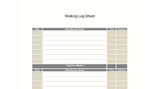 Walking Log Sheet pdf