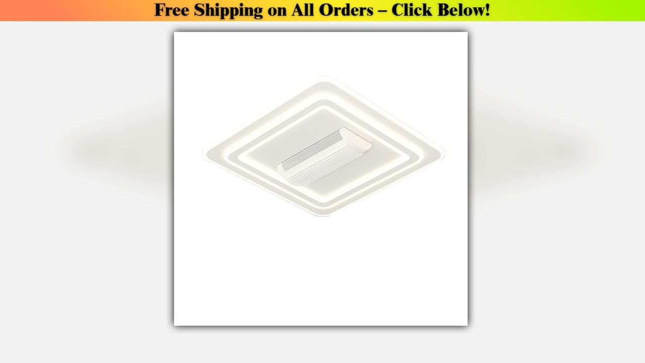 Square Ceiling Lamp Fan Invisible Bladeless LED Ceiling Fan for Bedroom Living Room Ventilation