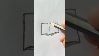 Easy draw the book 📕 #fly #art #artandcraft #paintingdrawing