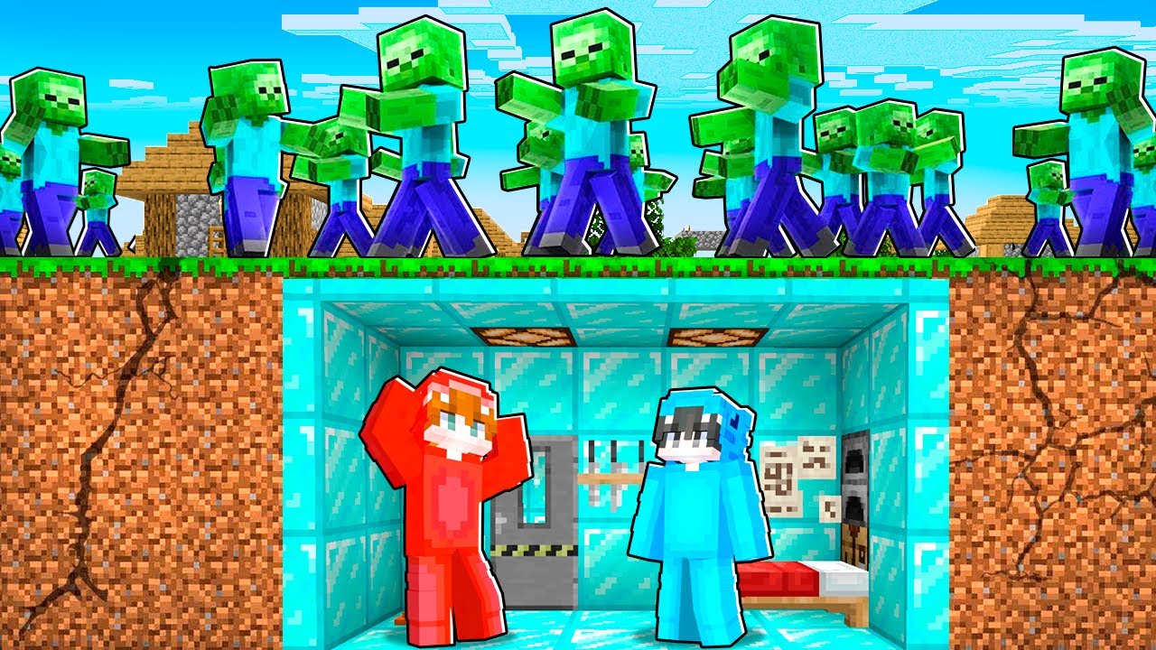 Bunker SECRETO vs  APOCALIPSIS ZOMBIE en Minecraft
