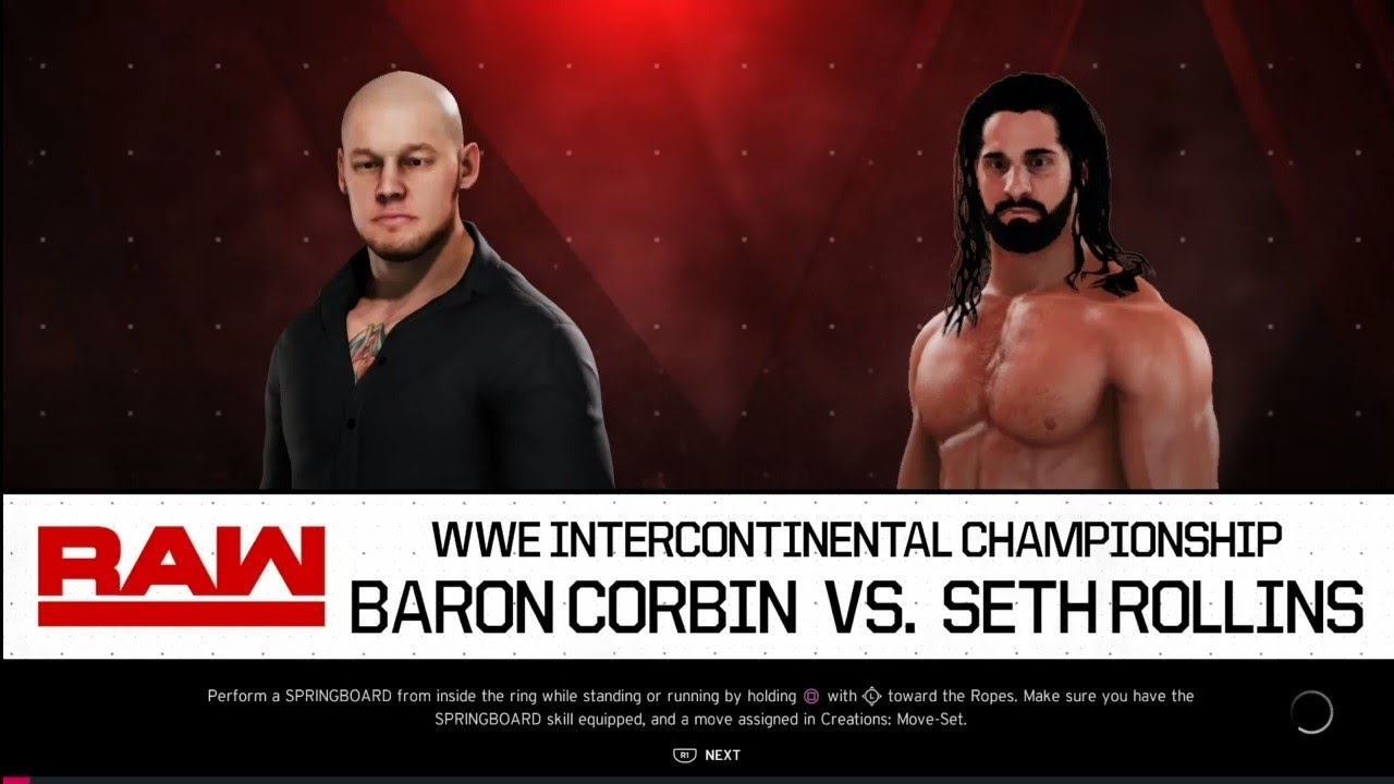 WWE 2K20 - Baron Corbin vs Seth Rollins - IC Title Match - TLC - Raw