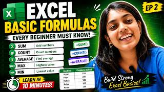 Excel Basic Formulas Explained SUM, COUNT, AVERAGE, MAX & MIN Excel for Beginners #2