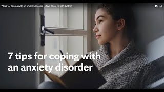 7 tips for coping with an anxiety disorder - Mayo Clinic Health System