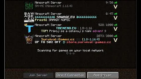Jak připojit server na minecraft?
