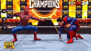 WWE 2K24 - Spider-Man vs. Superman — Epic Fight | Realistic ULTRA Graphics 60FPS