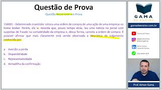 Questão 156001 Finanças Comportamentais Cpa20, Cea