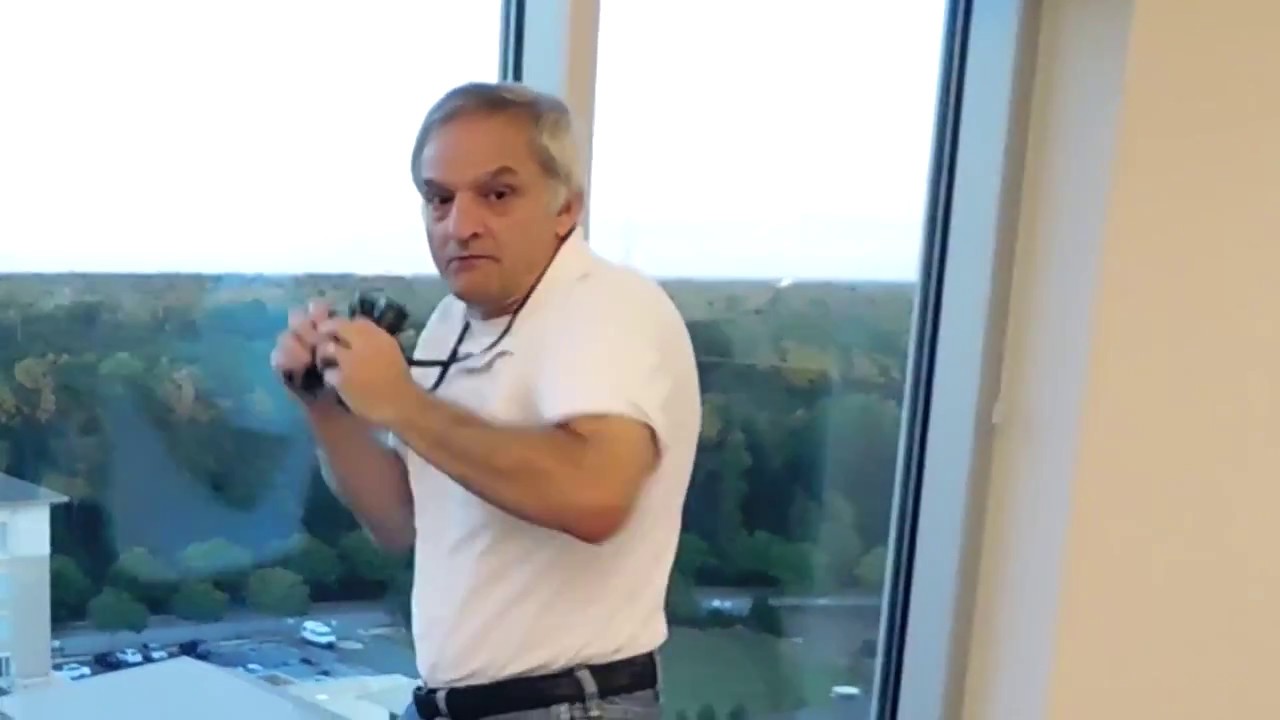 Curt at work using binoculars