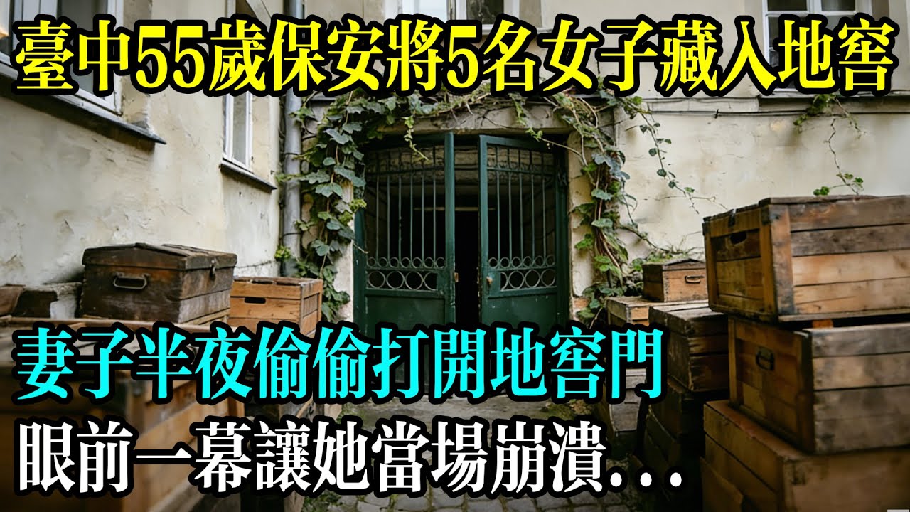 台中55歲保全將5名女子藏入地窖，妻子半夜偷偷打開地窖門，眼前一幕讓她當場崩潰！