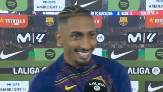 Reacción de Rapinha Barcelona 3-1 Real Betis Goles