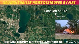 UPDATE: Fire Destroys Trailer Home Northeast Of Bemidji
