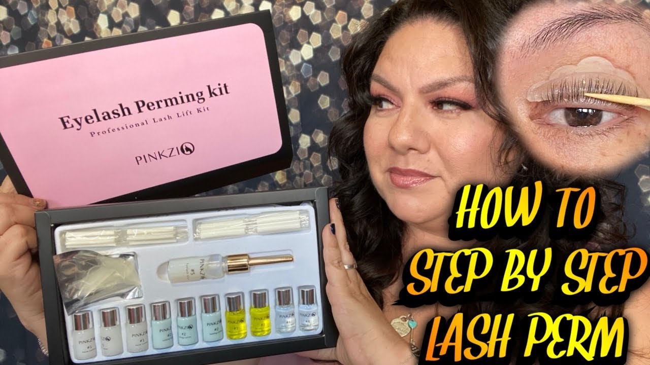 Pinkzio Eyelash Perm at Home Step by Step & pinkzio FALSE Eyelashes Try on