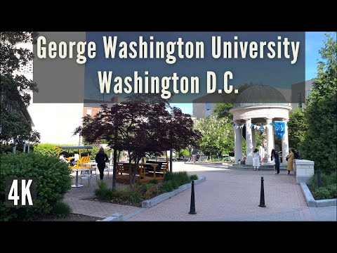 George Washington University, Washington D.C. | Evening Walk in Foggy Bottom | 4K | USA