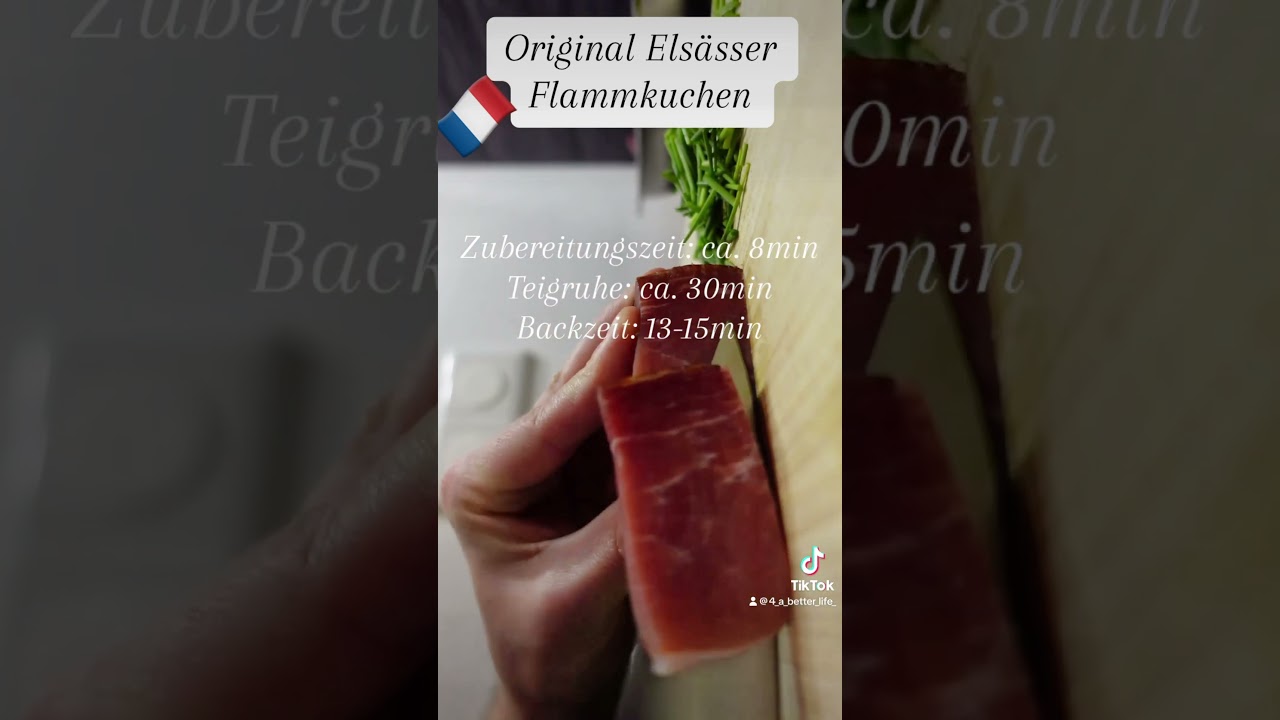 Flammkuchen nach traditionellem französischem Rezept! Schnell, einfach, knusprig und lecker!