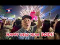 Laos vientiane countdown 2024  happy new year from patuxay victory monument 