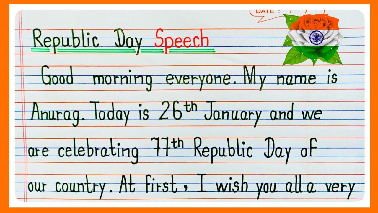 26 January Speech 2026 | Republic Day Speech in English 2026 | Speech On Republic Day in English 202