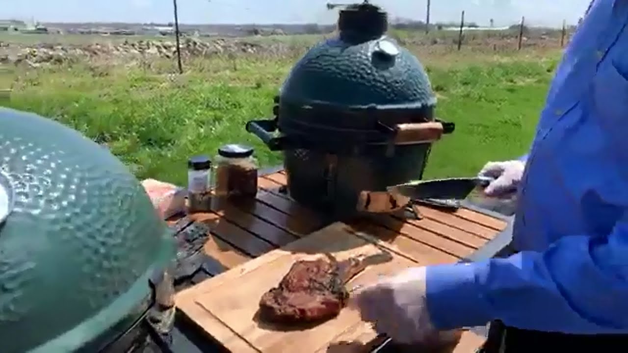 Caveman Style Ribeye on the Big Green Egg YouTube