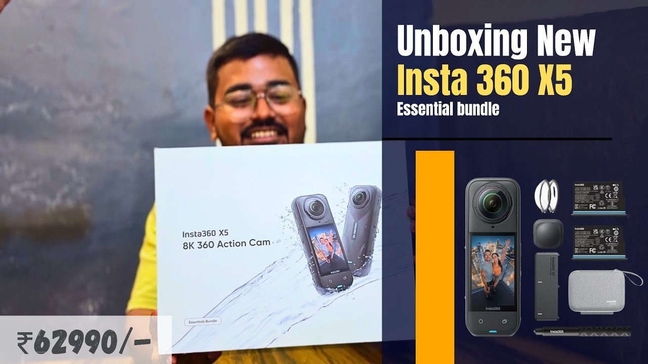 Insta 360 X5 essential bundle unboxing my first 360 Camera - YouTube