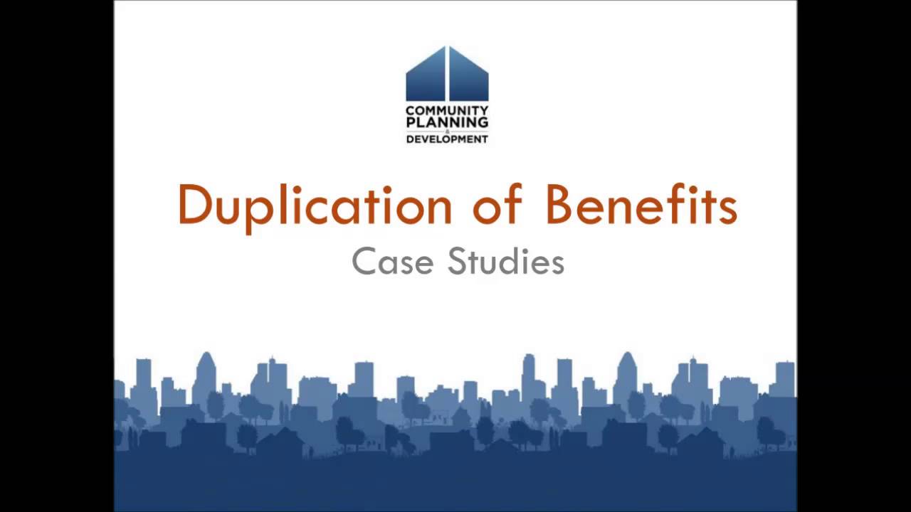 CDBG-DR Training: Introduction to Duplication of Benefits