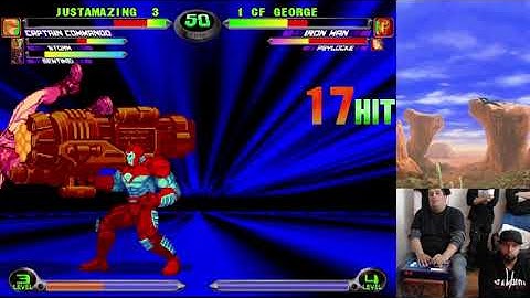 MvC2: CF George - Iron Man/Psy (55%) Comeback vs Storm/Sent/Cap (280%) .:9.30.23:.