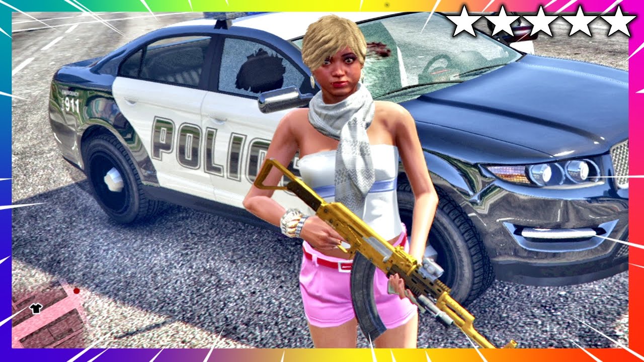 GTA 5 FIVE STAR COP BATTLE at Los Santos + Police Chase + Police ...