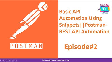 Basic API automation using snippets||Postman-REST API Automation||Episode#2