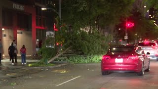 Damage in downtown Houston following severe thunderstorm