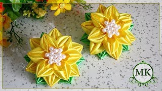 Цветы из узкой ленты шириной 1,2 см. МК. Канзаши. / DIY. Kanzashi. Ribbon flowers.