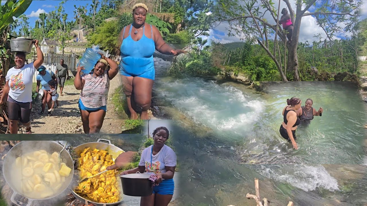 First time having two guest we cook colaz famous coconut dumpling and curry chicken by the river.