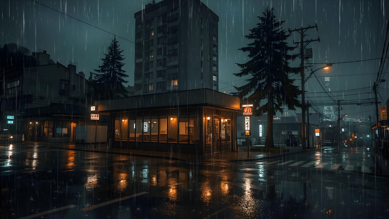 Midnight Rain in Anime City ☔ Cozy Lofi for Sleep & Calm