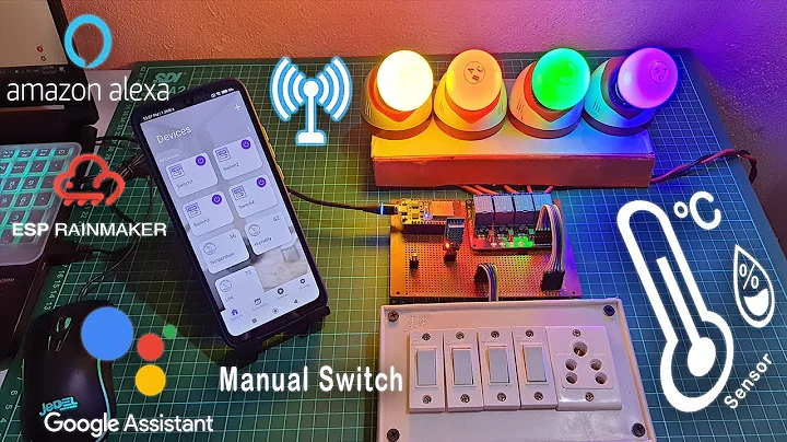 ESP32 Home Automation using ESP RainMaker || Google Assistant, Alexa, & Manual Switches