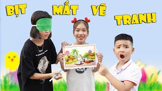 Bịt Mắt Vẽ Tranh | Họa Sĩ Nhí Đại Chiến ♥ Min Min TV Minh Khoa