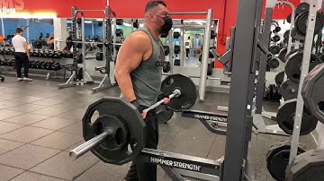 72 kg Barbell Curl 50 kg Triceps 22 reps