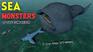 3D Sea Monsters Size Comparison 2024 || El Gran Maja vs Bloop Vs Megalodon by Mr Data 3D Stats 2,584 views 3 weeks ago 3 minutes, 27 seconds