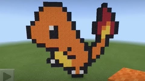 Minecraft Tutorial: How to Make a Charmander Statue!