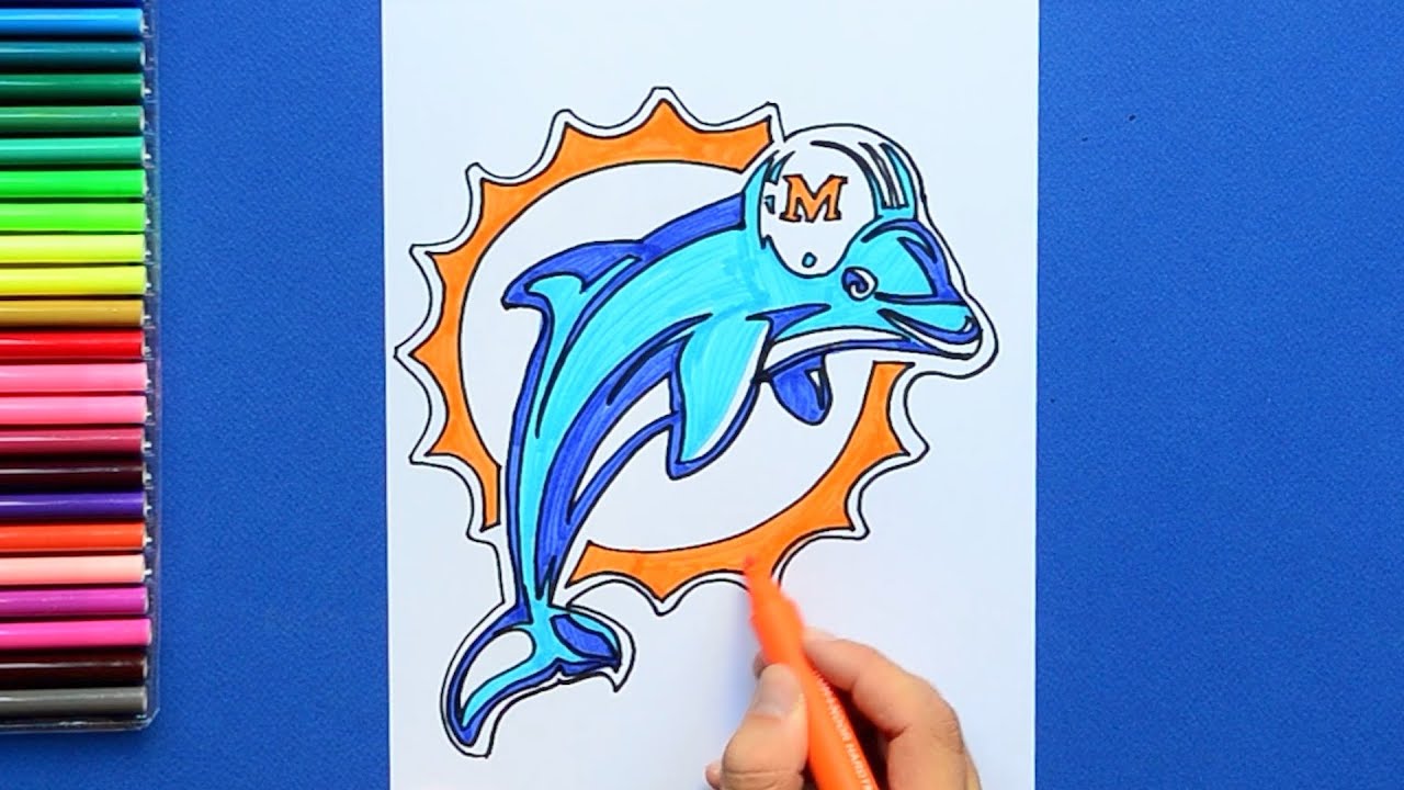 How to draw the Miami Dolphins Logo (NFL Team) - YouTube