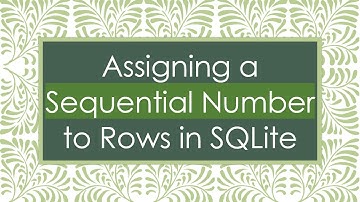 Assigning a Sequential Number to Rows in SQLite