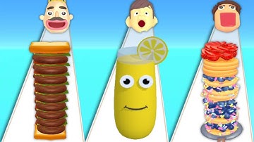 SANDWICH RUNNER vs JUICE RUN vs PANCAKE RUN - Satisfying Triple Gameplay 2023