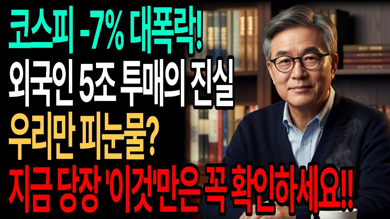코스피 5,700 붕괴와 사이드카 발동... 외국인 5조 투매 속 '이것' 모르면 내일 아침 피눈물 흘립니다