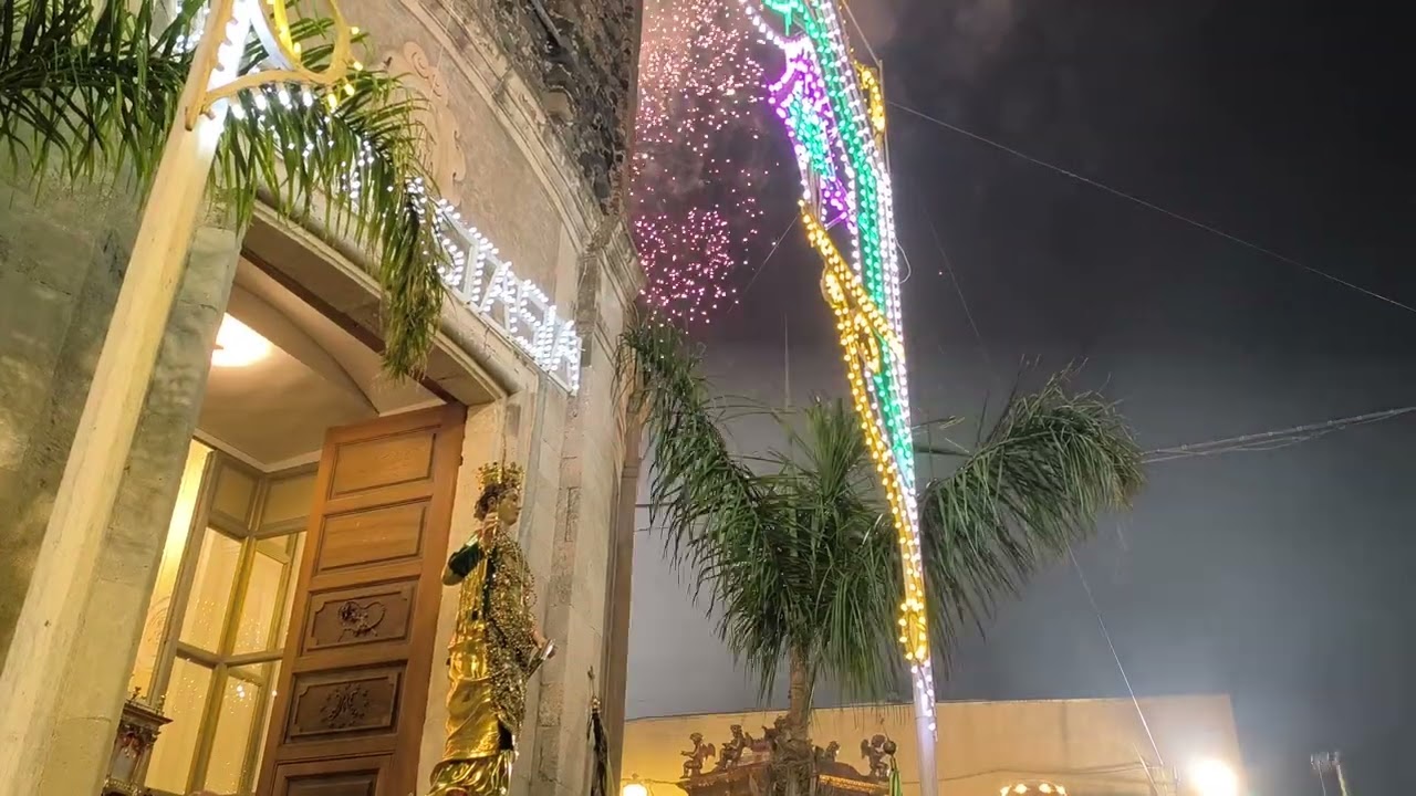 Motta S. Anastasia 25 Agosto 2025 Uscita Processione S. Anastasia  e Fuochi Artificiali FIRE SUD 4K
