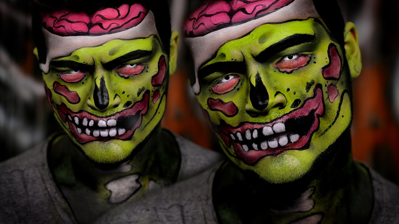 Pop Art Zombie Halloween Makeup Tutorial YouTube