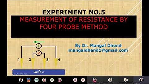Material Science Practical Series-Virtual Lab Experiment Lecture on: Resistance by Four Probe Method