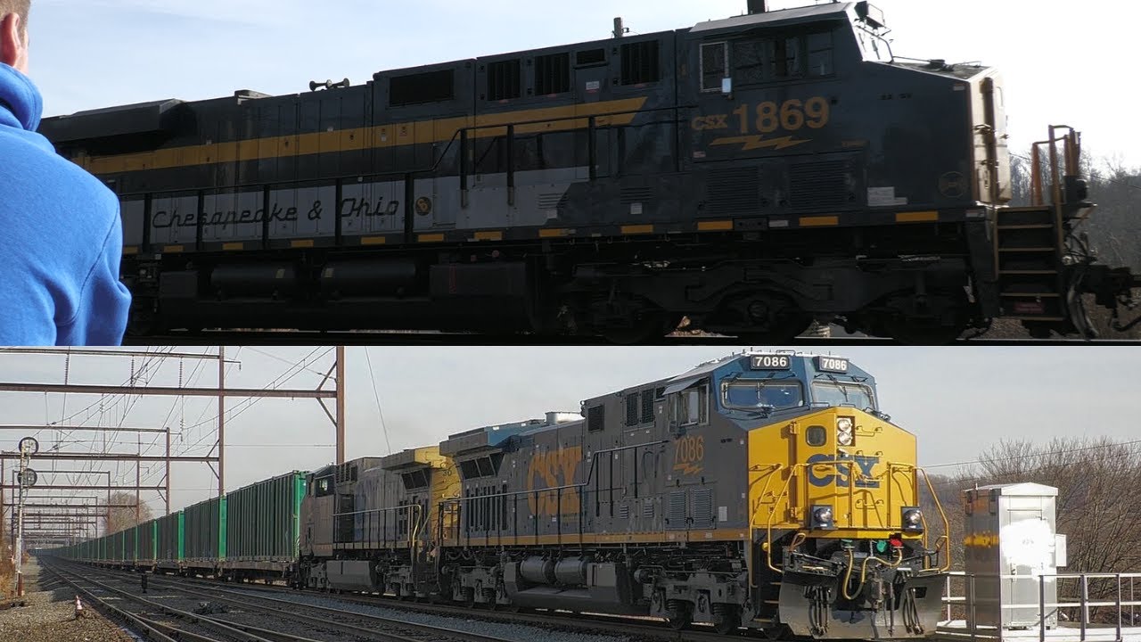 New Camera: CSXT 1869 Trails On CSX X032 And CSX M301 Gliding By On The ...