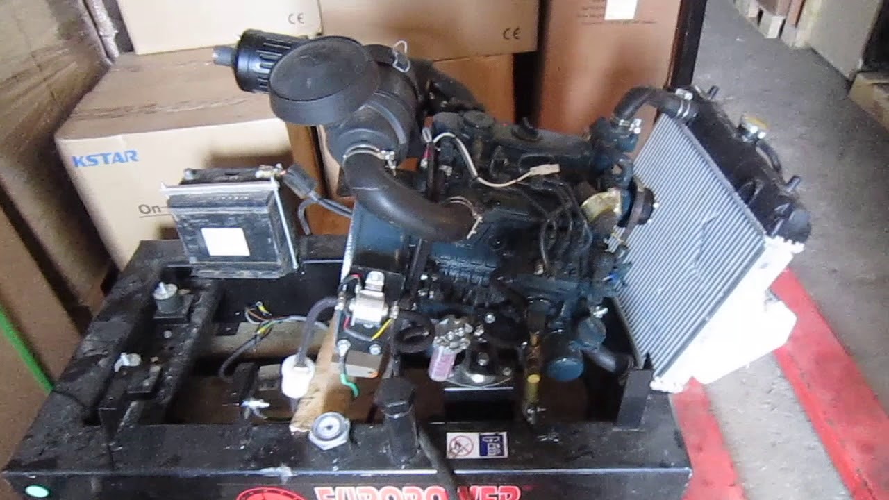  мотор Kubota на дизельном генераторе - YouTube