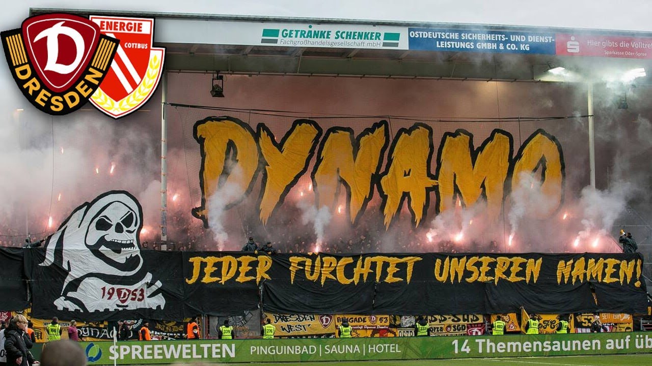 Choreo & Pyro Dynamo Fans in Cottbus | Energie Cottbus - Dynamo Dresden.