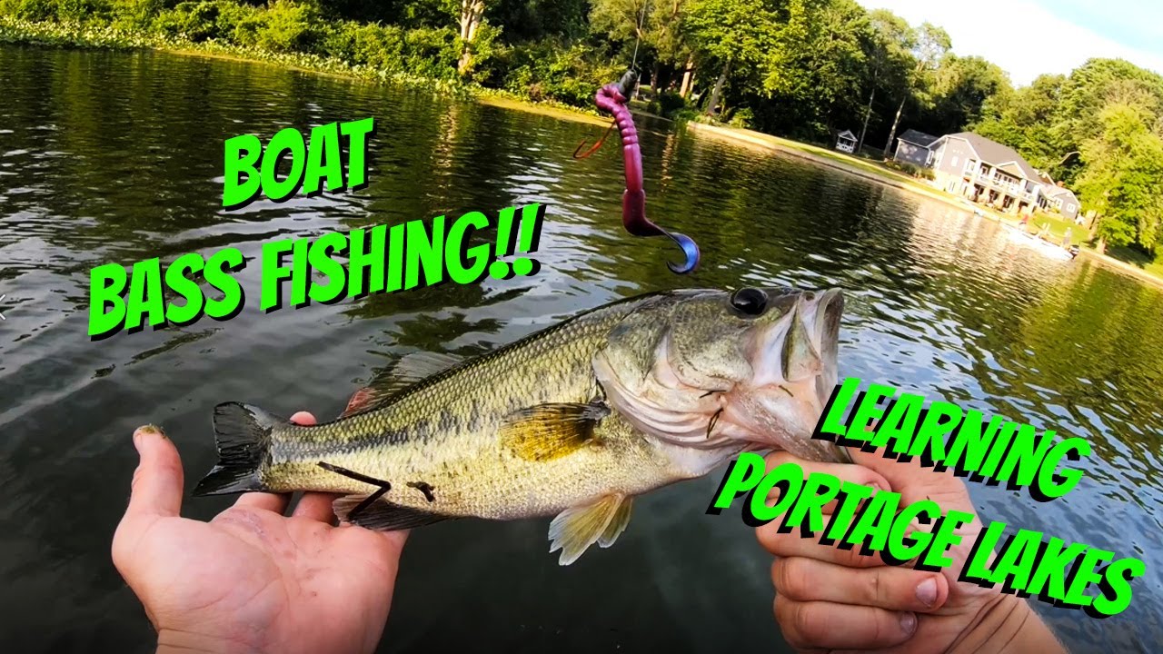 Bass Fishing from a Boat! First Time on Portage Lakes! YouTube
