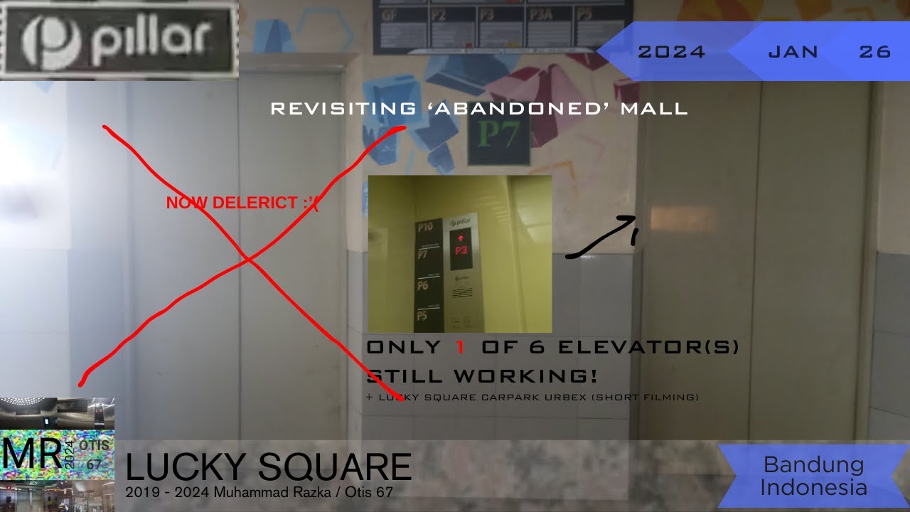 Pillar PB28 Elevators at [Abandoned] Lucky Square, Bandung [Parking Lobby]