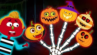 Pumpkin Finger Family Song + More Spooky Scary Songs For Kids | Nursery Rhymes Street